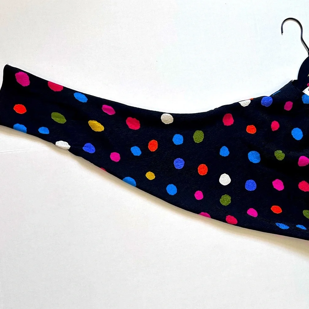 Gillian 100% Silk Vintage 80’s polka dot Ruffle midi Dolman sleeve dress size8 - Picture 9 of 13